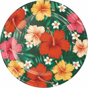 Tropical Flowers 9-inch Plates