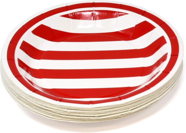 Red and white stripe disposable party set, 120 pieces - Image 5