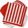 Red and white stripe disposable party set, 120 pieces - Image 4