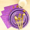 200 Pieces Gold Disposable Party Dinnerware Set - Image 3