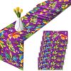 Plastic Purple Mardi Gras Table Runner - Image 2