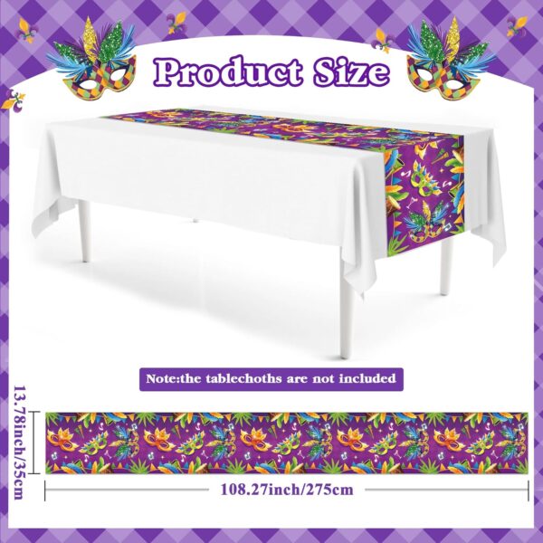 Plastic Purple Mardi Gras Table Runner